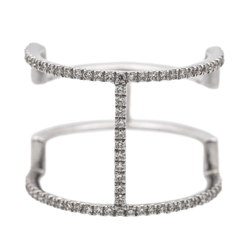 Bague 53 Bague Graphique Or blanc Diamant 58 Facettes 578790RV