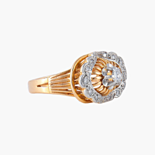 Bague 52 Bague or jaune et blanc 58 Facettes P6L15D