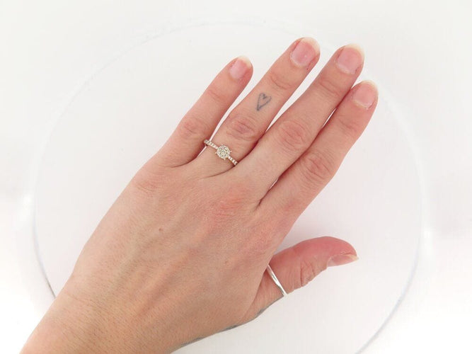 Bague 55 bague juliette juju j0303p 6mm en or rose 18k & diamants 0.45ct 58 Facettes 267117