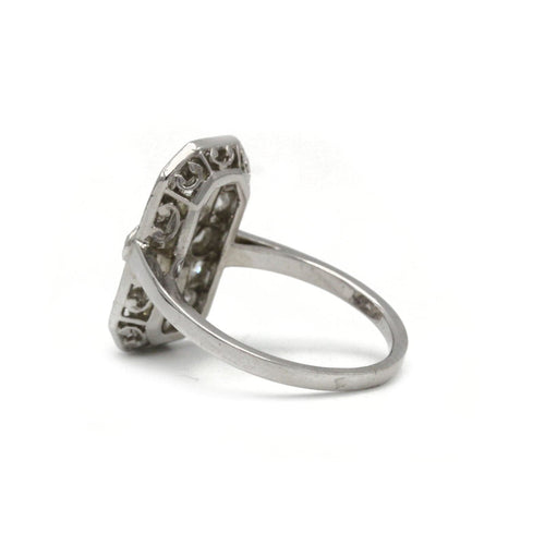 Bague 53 Bague art deco platine diamants tailles anciennes 58 Facettes 1229