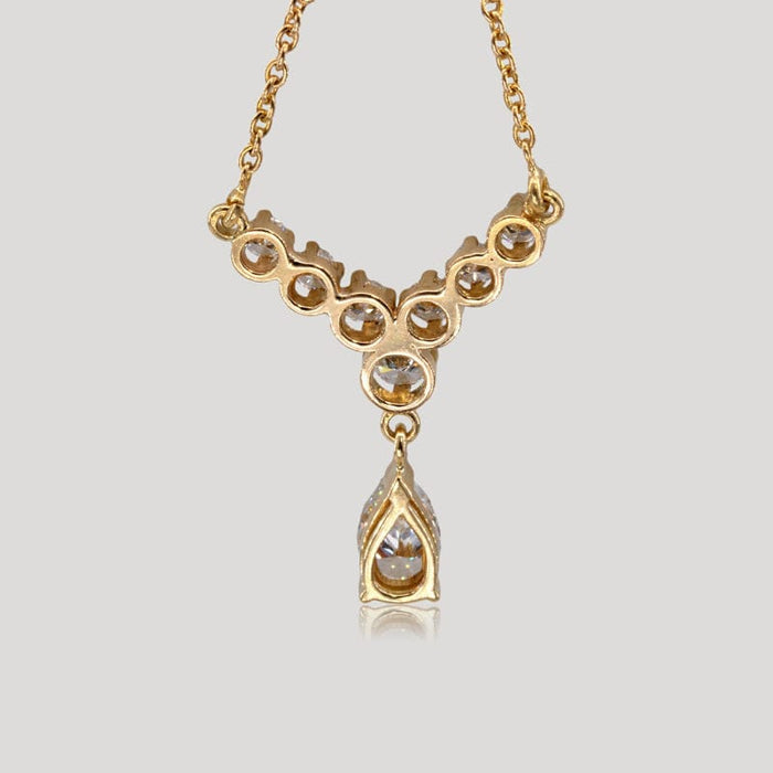 Collier Collier or jaune diamant poire 58 Facettes 35000062