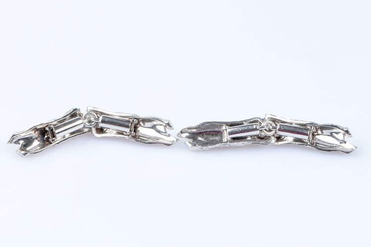 Boutons de manchette Boutons de manchette diamant en or blanc 18 carats 58 Facettes BM-77-90