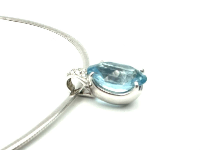 STERN. Ogrlica od belog zlata 18K, akvamarin i dijamanti 