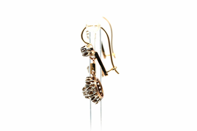 Boucles d'oreilles Dormeuses Or jaune Diamants taille Rose 58 Facettes 22964