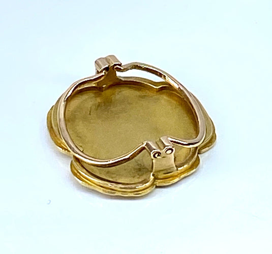 Broche Broche coulant en or jaune 18 carats, profil de femme, époque Art Nouveau 58 Facettes AB525