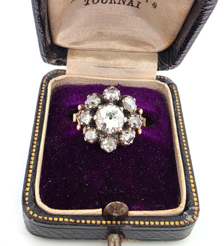 Bague 54 Bague victorienne ancienne sertie de diamants de 2,60 carats provenant de vieilles mines 58 Facettes