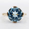 Bague 51 Bague cocktail vintage or jaune et aigue marine 58 Facettes A05744