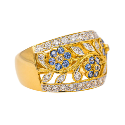 Bague 53 Bague  Cocktail  Or jaune Diamant, Saphir 58 Facettes 4099643CN