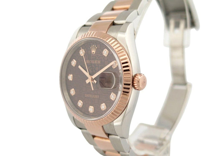 Montre montre ROLEX datejust 36 lady pl 126231 or rose 18k acier fullset 58 Facettes 266682