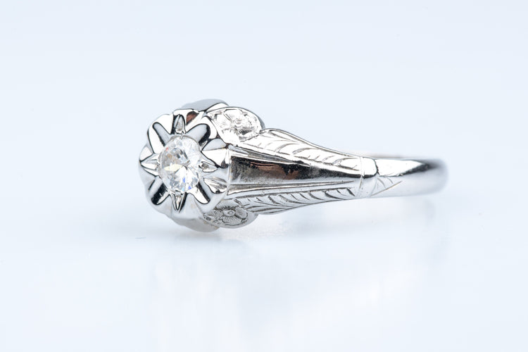 Bague 63 Bague diamant 0,25 ct en or blanc – travail ancien 58 Facettes BGDOC626-107