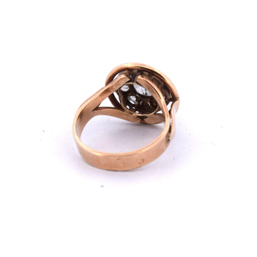 Bague 54 BAGUE ANTIQUE EN OR ROSE AVEC DIAMANTS 58 Facettes