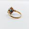 Bague 59.5 Epner - Bague marquise en or 18k et platine, pierre verte et diamants 58 Facettes A06589
