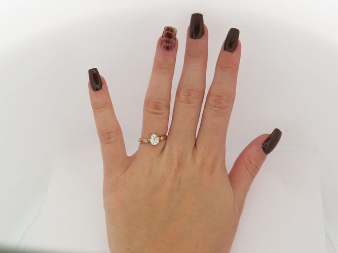 Bague 52 vintage bague solitaire diamant poire 0.79ct t52 brillants en or jaune 18k 58 Facettes 270505