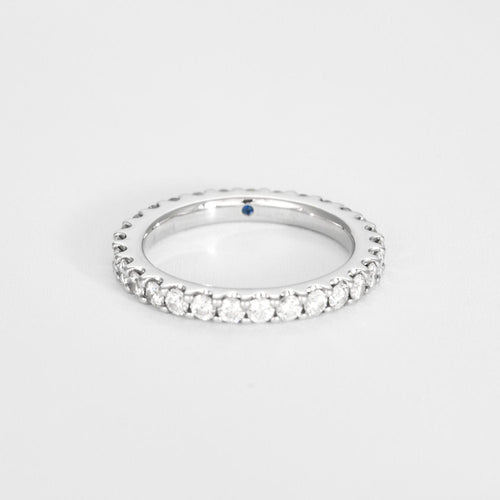 Bague 58.5 Alliance Rivière or blanc diamants 58 Facettes LP1056/12