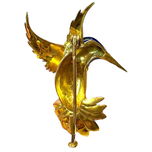 Broche Broche Colibri Naturaliste or jaune 58 Facettes