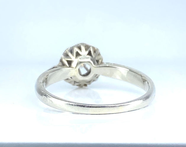 Bague 54 Bague solitaire or blanc et platine, diamant 0,10 carat 58 Facettes AB622