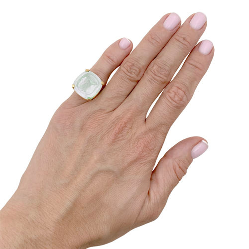 Bague 47 Bague or jaune, intaille sur aigue-marine. 58 Facettes 34898