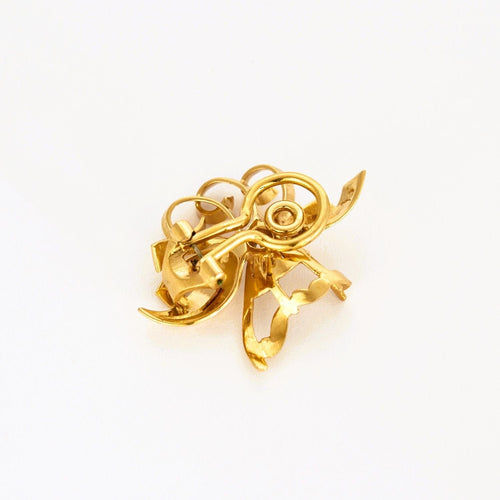 Boucles d'oreilles Boucles d'oreilles clips vintage diamants or jaune et platine 58 Facettes