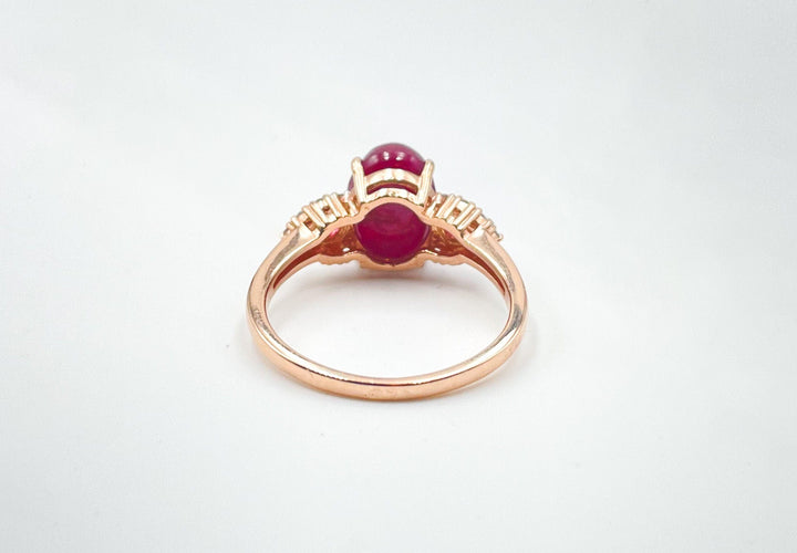 Bague 59 Bague Or rose Rubis Diamants Grenats 58 Facettes
