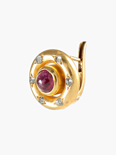 Boucles d'oreilles Boucles d'oreilles Or Jaune Rubis Diamants 58 Facettes