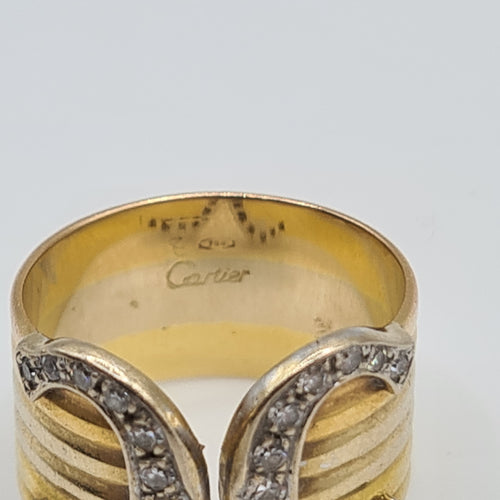 Bague 48.5 Cartier - Bague 3 ors 18 carats sertie de diamants 58 Facettes