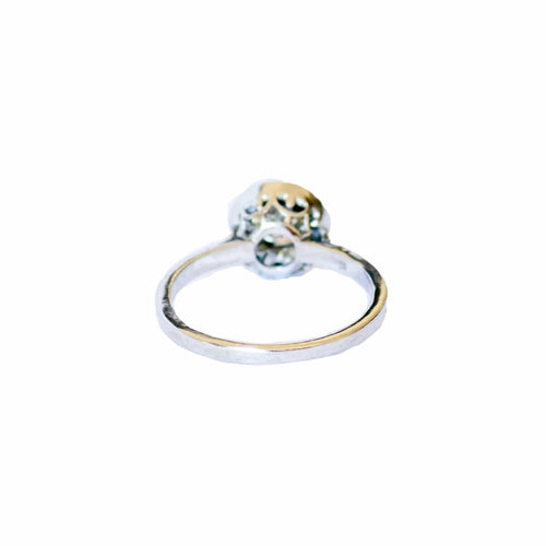 Bague 54 Bague en platine 950 avec diamants et saphirs 58 Facettes Q99B