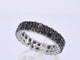 Bague 54 Bague d'éternité en or blanc avec diamants noirs 58 Facettes 2210