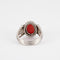 Bague 55 Bague or blanc, corail et diamants 58 Facettes P10L9