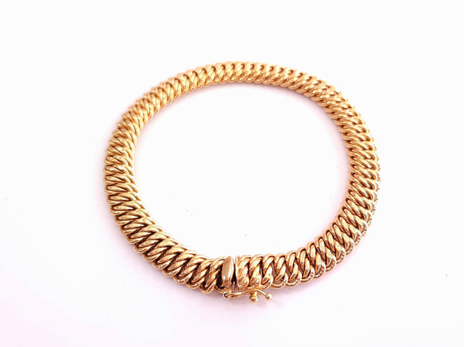 Bracelet Bracelet maille américaine en or jaune 58 Facettes BRAC.US.1659.3