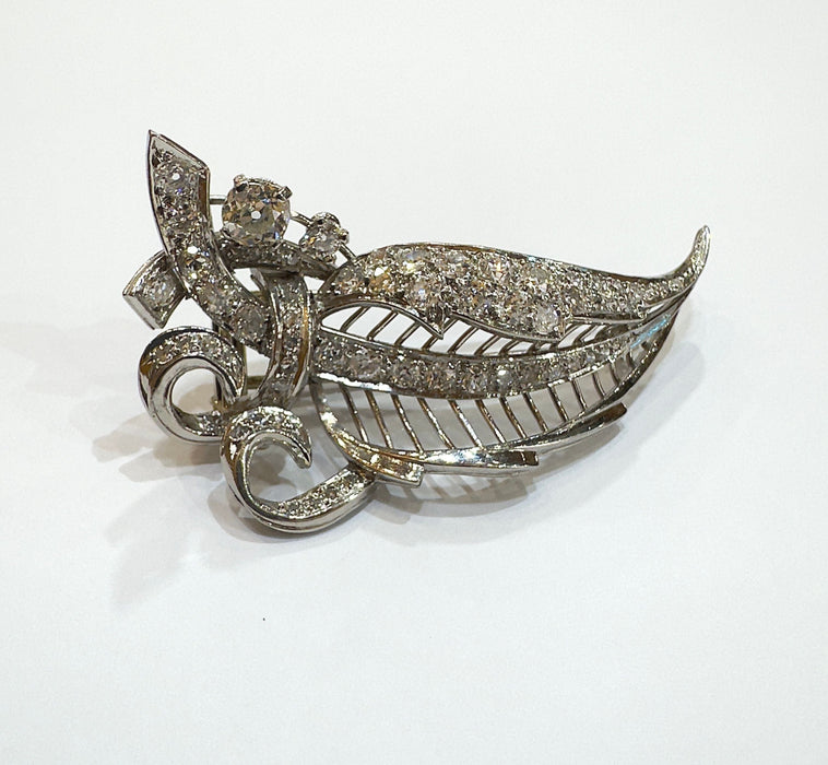 Broche Broche ancienne platine et argent diamants 58 Facettes