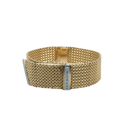 Montre Bracelet Montre Ruban Tressé - Or jaune et Diamants 58 Facettes 1.0000912/1