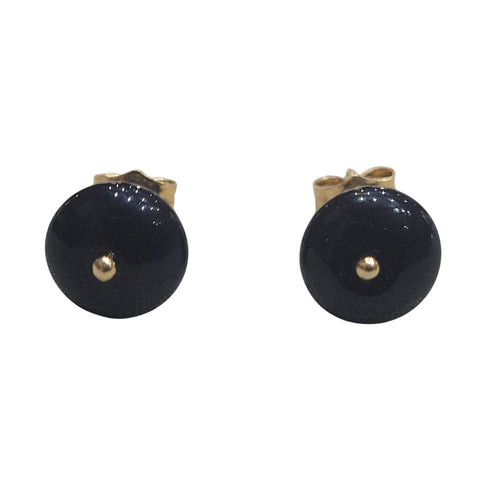 Boucles d'oreilles Pendientes démontables en or jaune 18k, perles et onyx 58 Facettes T224