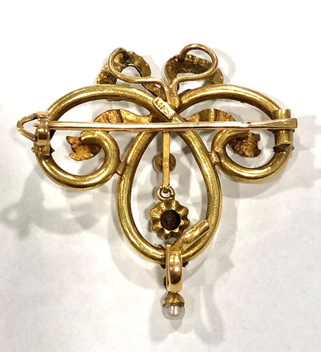 Pendentif Broche/ pendentif époque Napoléon III or jaune 58 Facettes