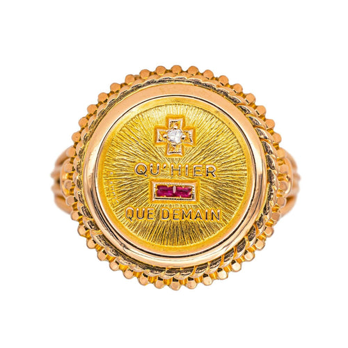 Bague 56 Augis Bague Plus qu'hier - que demain Or rose, Or jaune Diamant, Rubis 58 Facettes 4678226RV