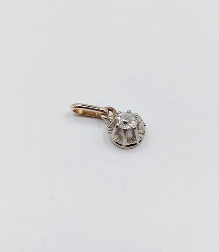 Pendentif Pendentif or blanc, diamant taille ancienne 0,15 carat (circa 1910) 58 Facettes A06145