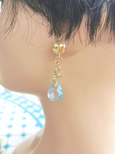 Boucles d'oreilles Boucles d'oreilles Pendantes Topazes bleues 58 Facettes AA 1640