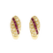 Boucles d'oreilles Boucles d'oreilles en or jaune et blanc, rubis et diamants 58 Facettes ALE4795X2