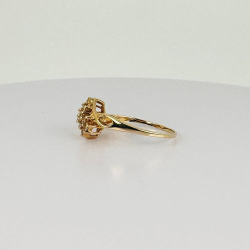 Yellow gold ring with diamonds 58 Facettes 2310011