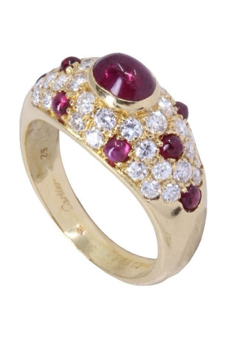 Bague CARTIER - BAGUE VINTAGE RUBIS ET DIAMANTS 58 Facettes 088261