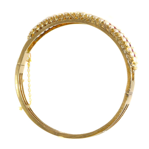 Bracelet La majesté des rubis victoriens : un bracelet antique 58 Facettes 21273-0596