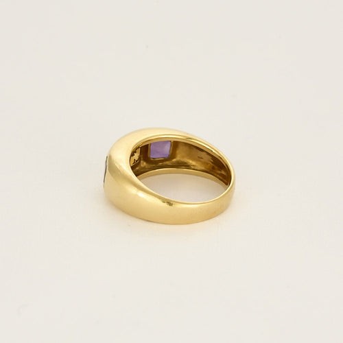 Bague 53 Bague jonc en or jaune, citrine, topaze et améthyste 58 Facettes ENG10845