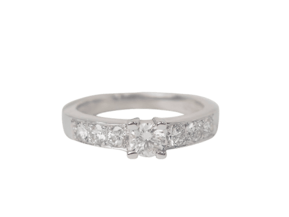 Bague 51 Bague solitaire en or blanc et diamant de 0,28 ct 58 Facettes F4581