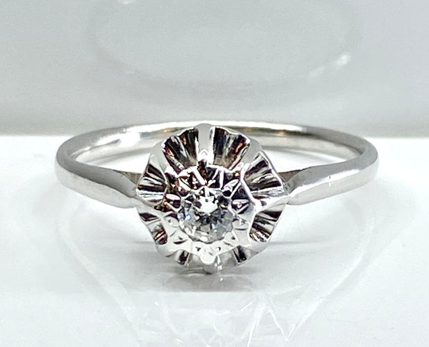 Bague 53 Bague solitaire en or blanc et diamant 58 Facettes AB587