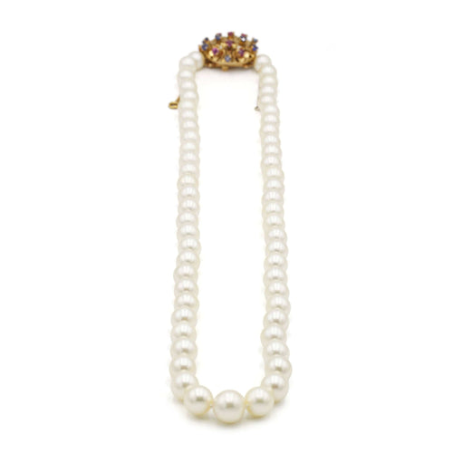 Collier Collier or perles & saphirs 58 Facettes 240354R