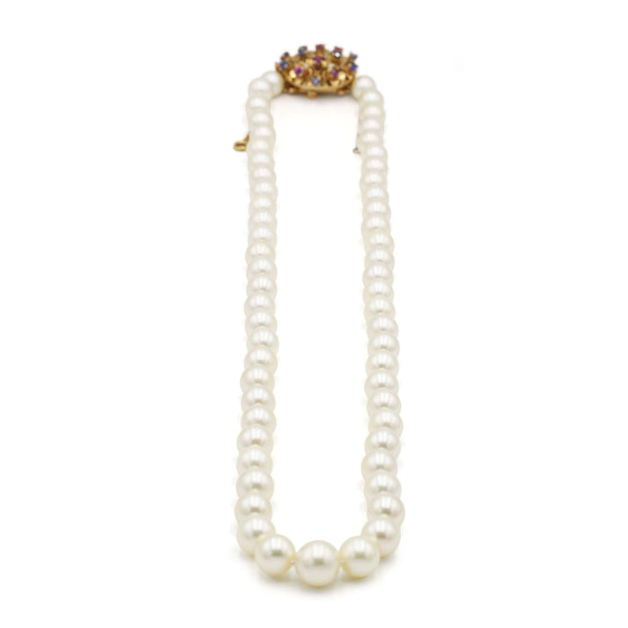 Collier Collier or perles & saphirs 58 Facettes 240354R