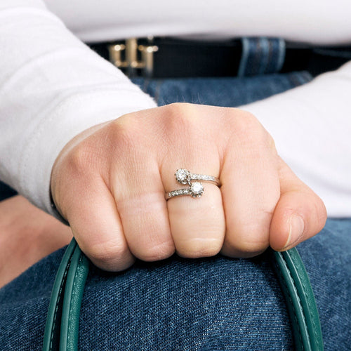 Bague 52 Bague toi et moi or gris et diamants 58 Facettes 250025