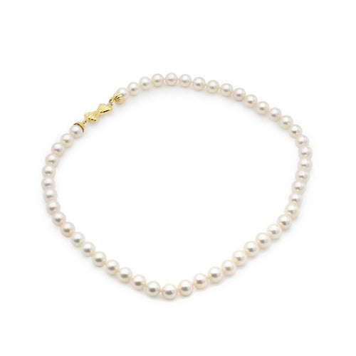 Collier Collier de perles japonaises avec fermoir en or jaune 58 Facettes 17657