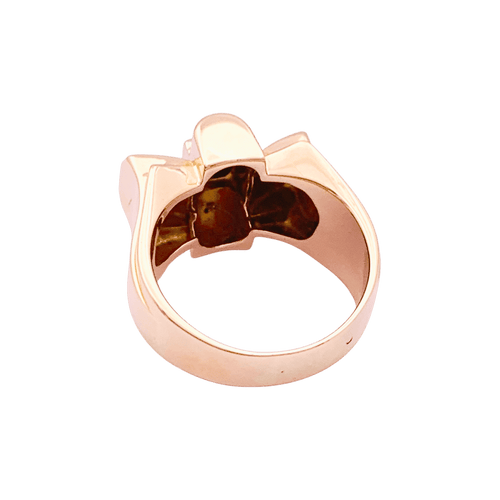 Bague 61 Bague « Tank » or rose, or blanc, diamants taille 8/8. 58 Facettes 34638