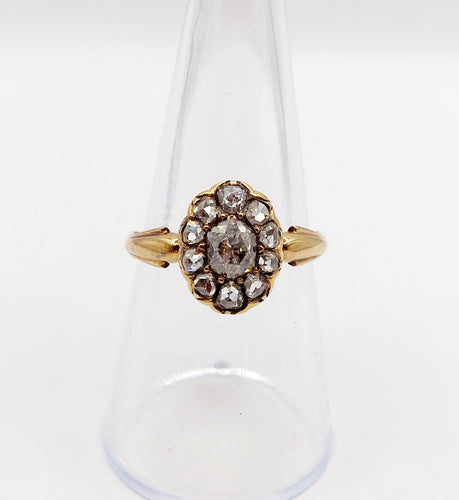 Bague 55 Bague marquise victorienne diamants taillés en roses en or 18k 58 Facettes A06438