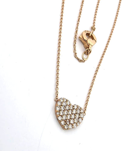 Pendentif Pendentif en or jaune avec pendentif en forme de cœur serti de diamants 58 Facettes